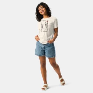 "It’s Wine O'Clock" Women’s Relaxed Graphic T-Shirt