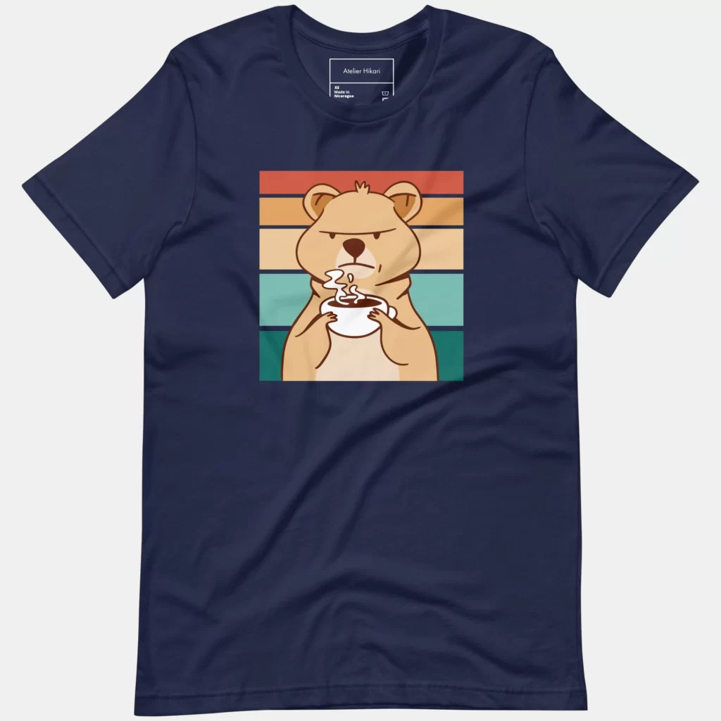 Retro Grumpy Bear Coffee Graphic Tee